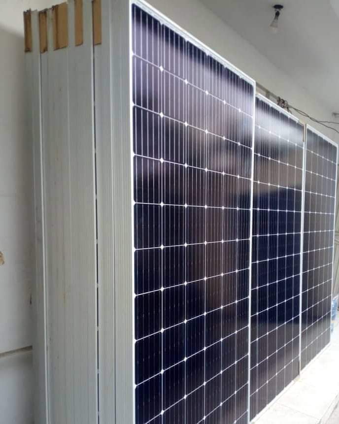Panels staged ahead of installation